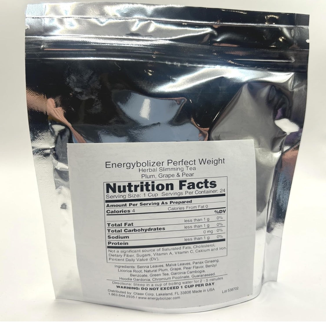 (Copia) Energybolizer Perfect Weight Herbal Tea (24 Bags)| Natural Energy Booster for Women and Men | Increase Energy, Improve Digestion (Orange)